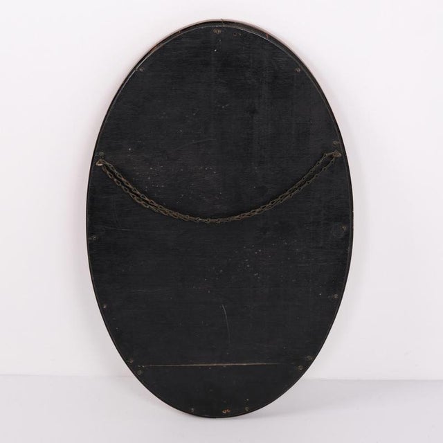 1940s Oval Mirror with Walnut Frame, 1940s For Sale - Image 5 of 6