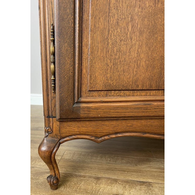 Wood Vintage French Louis XVI Style Wardrobe in Oak For Sale - Image 7 of 13