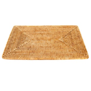 Artifacts Rattan Rectangular Placemat, Honey Brown, 20" For Sale