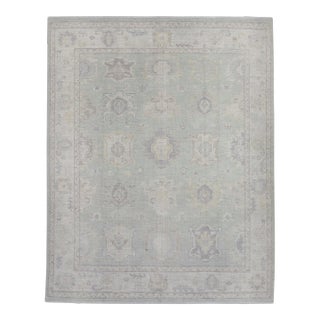 Modern Handmade Turkish Oushak Rug 8'2" X 11' For Sale