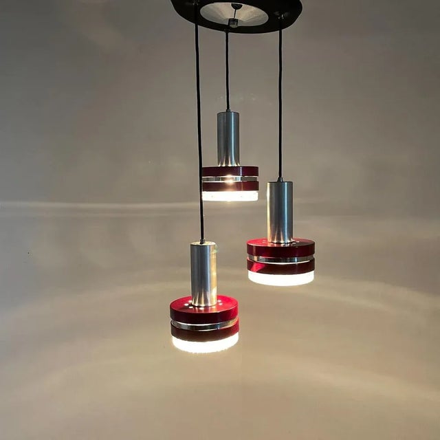 1960s Italian Metal & Glass Cascade Pendant, 1960s For Sale - Image 5 of 8