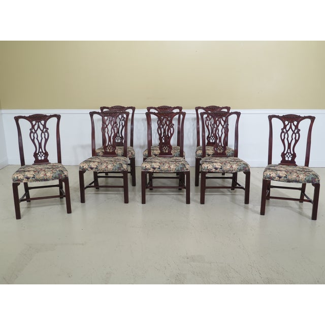 Set Of 8 Baker Chippendale Mahogany Dining Room Chairs Chairish