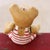 1990s Vintage Wooden Teddy Bear Jointed Red & White Nursery Shelf Sitter Hand Carved Folk Art For Sale - Image 5 of 14