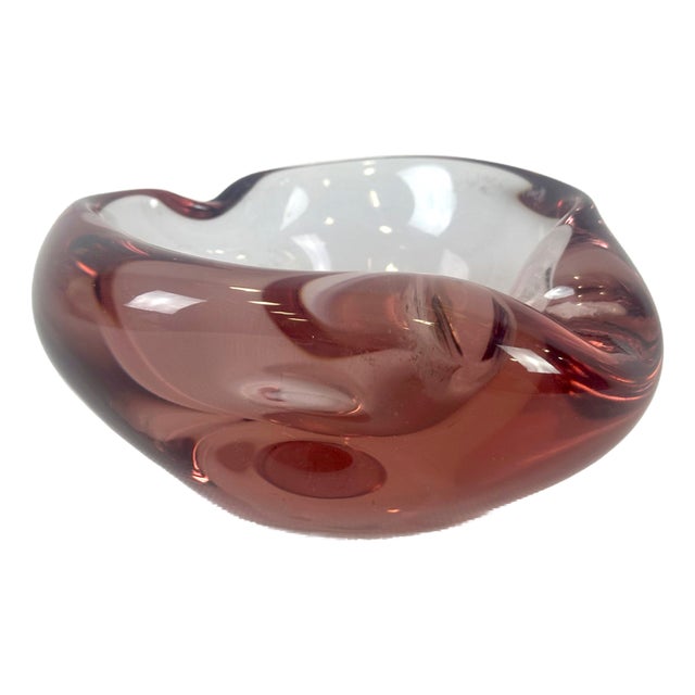 Art Glass Ashtray attributed to Josef Hospodka for Chribska Sklarna, 1960s For Sale