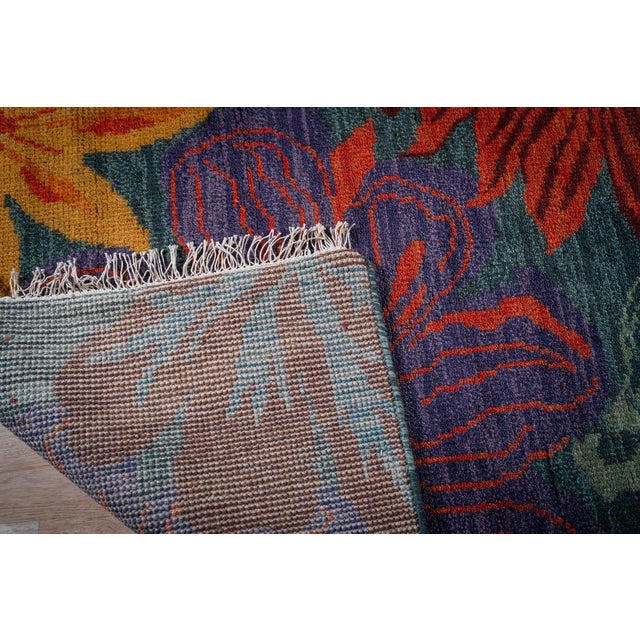 8x10 Teal Multicolor Geometric Modern Hand Knotted Wool Carpet Rug For Sale In New York - Image 6 of 6