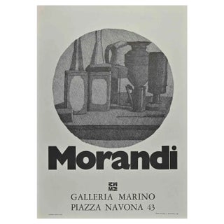 Vintage Morandi Exhibition Offset Poster, 1975 For Sale