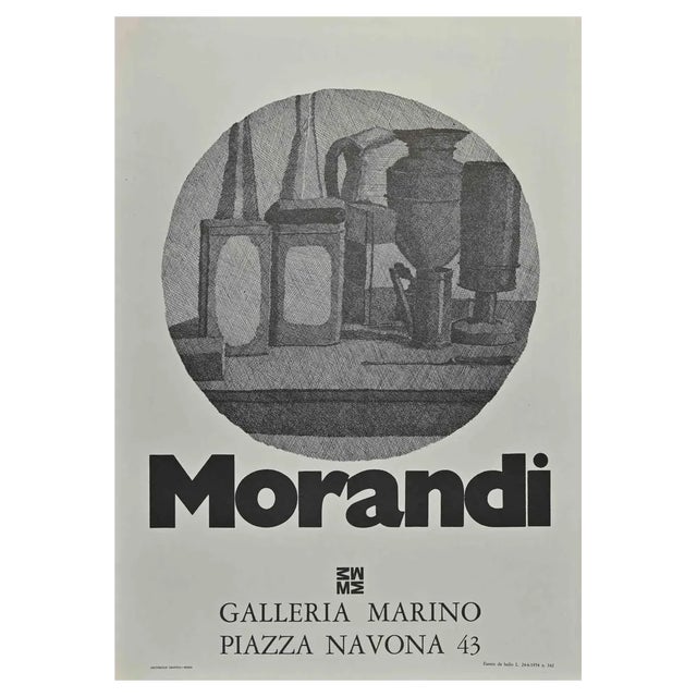 Vintage Morandi Exhibition Offset Poster, 1975 For Sale