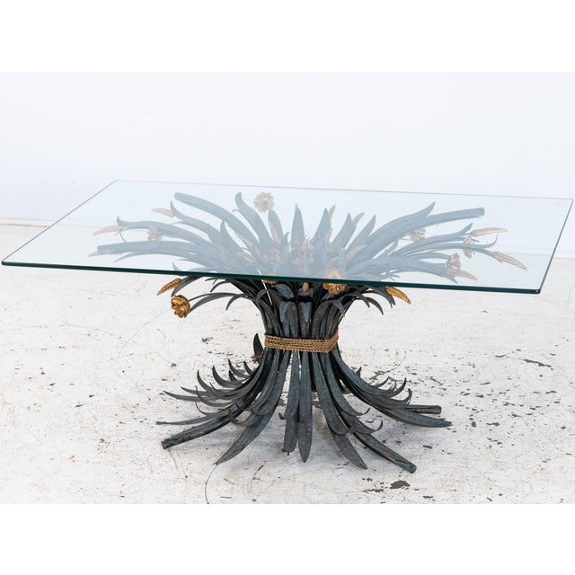 Hollywood Regency Gilt Metal Sheaf of Wheat Coffee Table, France Mid 20th C. For Sale In New York - Image 6 of 12