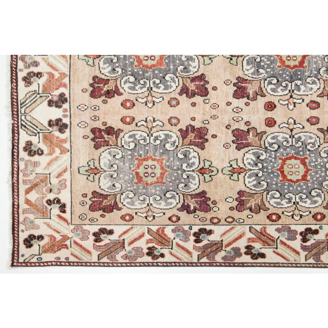 Textile Vintage Turkish Kars Peach Wool Rug Handmade With Floral Pattern For Sale - Image 7 of 9
