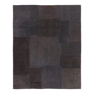 Vintage Turkish Patchwork Rug, in Brown, Gray and Charcoal Hues - Rug & Kilim For Sale