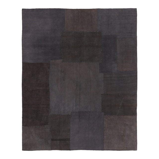 Vintage Turkish Patchwork Rug, in Brown, Gray and Charcoal Hues - Rug & Kilim For Sale