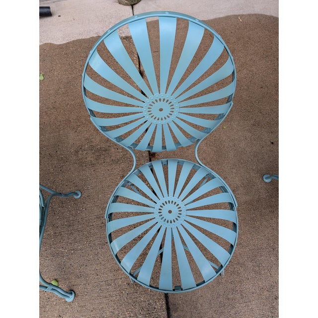 1930s 1930s Francois Carre Sunburst Chairs With Bench For Sale - Image 5 of 12