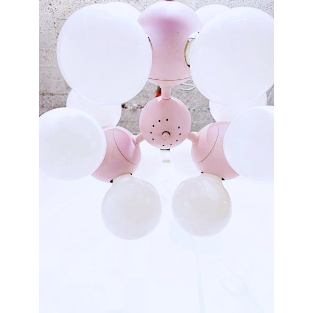 1960s Mid-Century Pink Atomic Pendant Light Fixture For Sale - Image 5 of 12