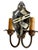 Fabulous Art Deco sconces with classic skyscraper and shrll pattern. Bronzing patina fantastic!