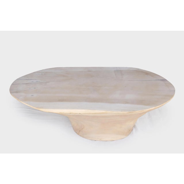 Modern Modern White Oval Block Coffee Table For Sale - Image 3 of 6