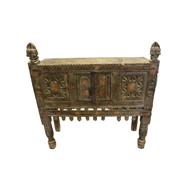 Wood Indian Antique Hardwood Damchiya (Storage Cabinet or Hope Chest) For Sale - Image 7 of 7