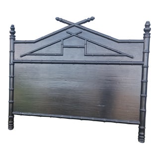 King Size Black Faux Bamboo Headboard For Sale