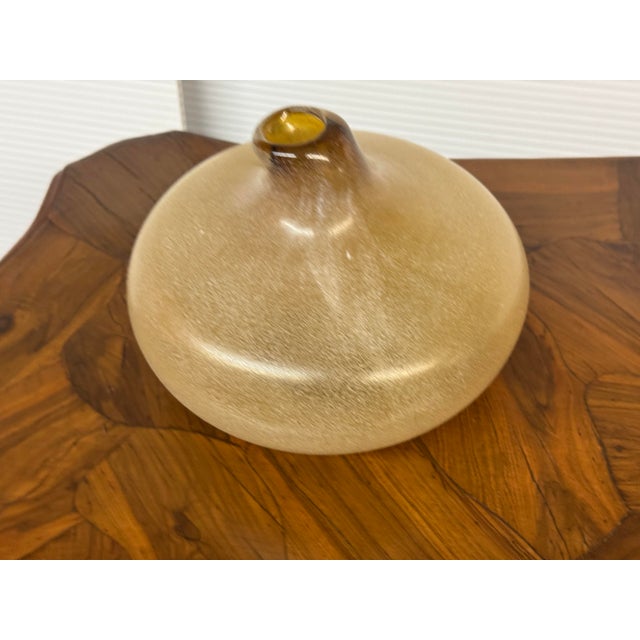 Amber Amber Mottled Scavo-Style Art Glass For Sale - Image 8 of 12