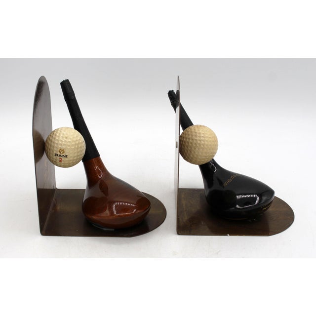 Modern Pair of Vintage Golf Themed Bookends For Sale - Image 3 of 4