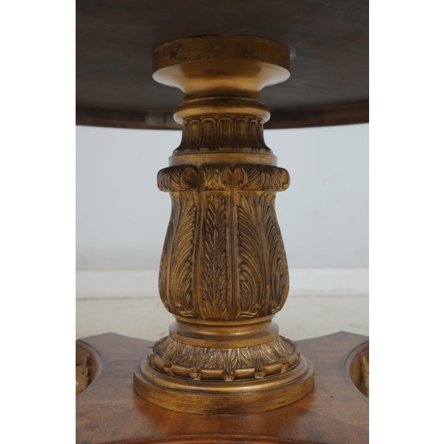 Brown Lillian August 50” Round Empire Marble Top Dining Center Table For Sale - Image 8 of 12