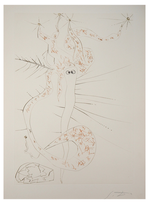 Salvador Dali, Tristan Le Fou, 1970, Original Etching