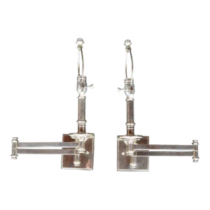 Pair of Articulating Chrome Sconces