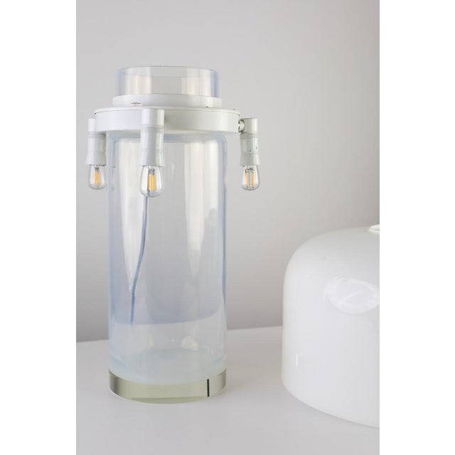 White Murano Glass Table Lamp by Carlo Nason for Mazzega, 1960s For Sale - Image 8 of 12