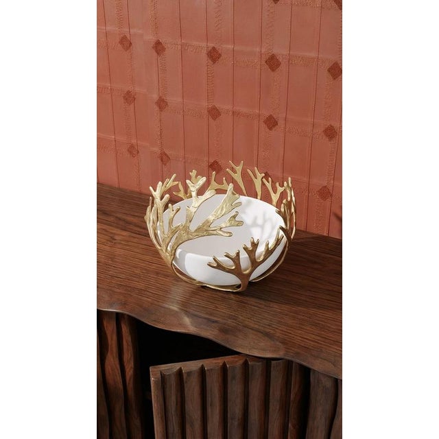 The Neiredes Fruit Bowl in Brass and Porcelain by Auste Ost For Sale - Image 6 of 8