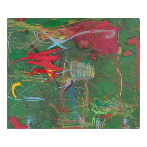 Neo-Expressionist Green & Red Abstract by Michael Pauker