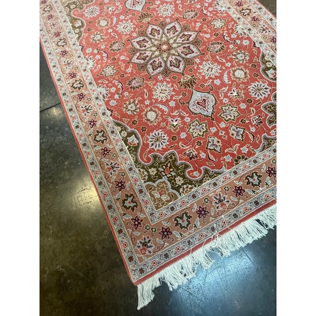 1990s Handwoven Persian Tabriz Area Rug 3'5" X 4'1" For Sale In Dallas - Image 6 of 8
