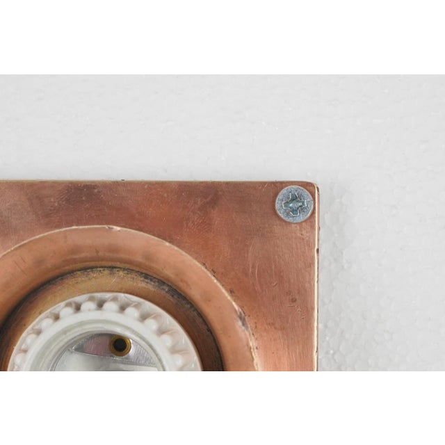 Industrial 1920s New York City Subway Brass Flush Mount Light For Sale - Image 3 of 8