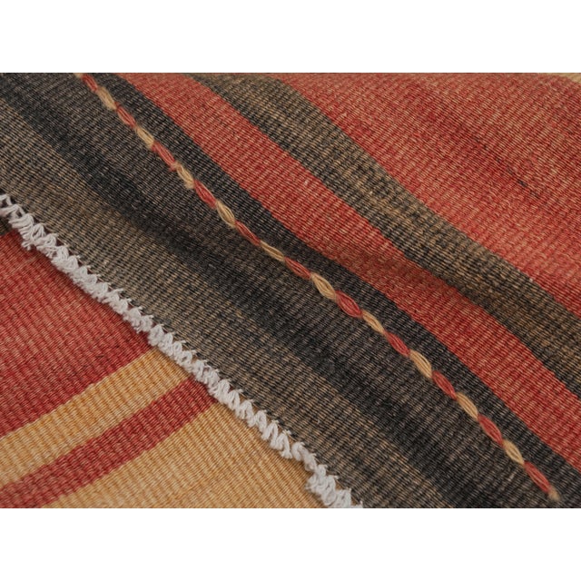 Textile 1970s Vintage Handmade Wool Cotton Beige Area Rug For Sale - Image 7 of 11