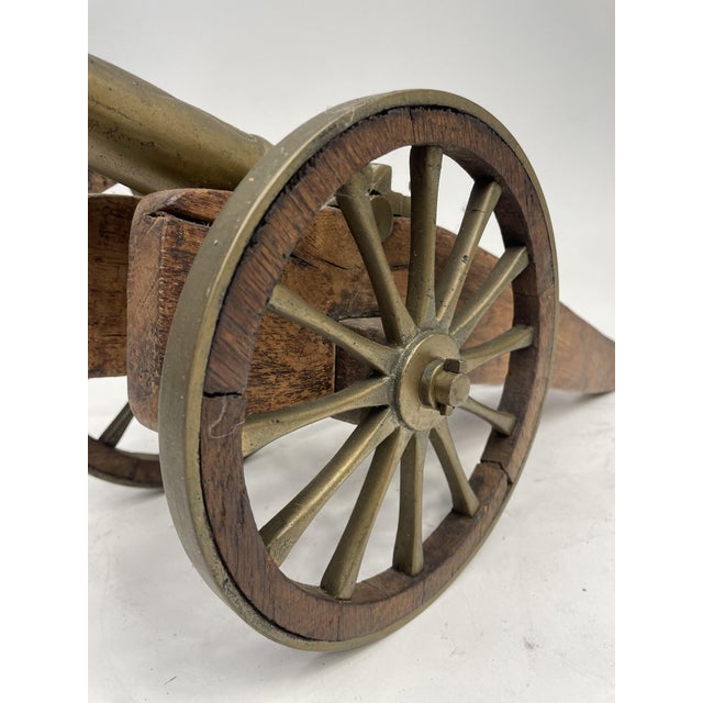 1950s Vintage Cannon in Bronze and Wood, 1950s For Sale - Image 5 of 14