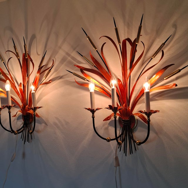 Large Wall Lamps in the style of Hans Kögl for Maison Baguès, 1960s, Set of 2 For Sale - Image 14 of 18