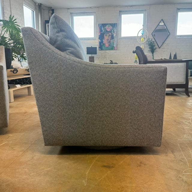 Wood Ruby Modern Swivel Lounge Chair For Sale - Image 7 of 8