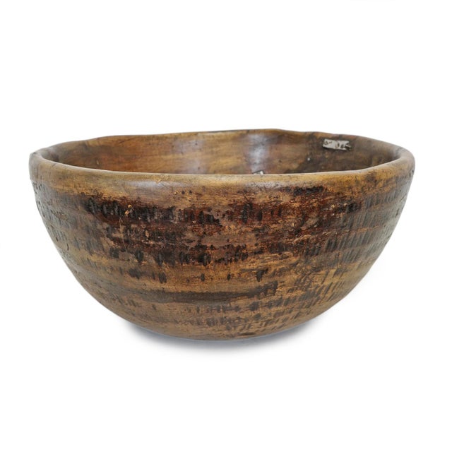 Mid 20th Century Vintage Large Fulani Wood Bowl For Sale - Image 5 of 6