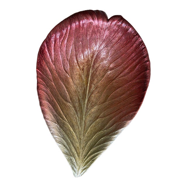 2000 - 2009 Michael Aram Petal Bowl, Red to Pink Gradient Enameled Aluminum Centerpiece For Sale