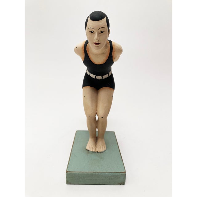 1930's Art Deco Swimmers/Diver Painted Figurines Set of 2 Chairish