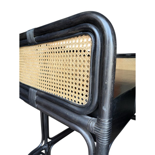 2010s Ebonized Rattan and Woven Writing Desk For Sale - Image 5 of 9