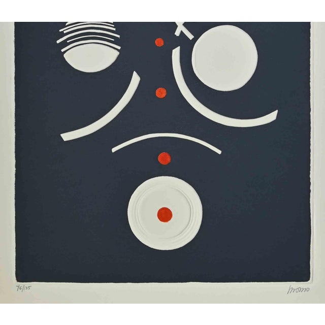 Circlescomposition is an artwork realized by momo,1990s. Mixed media color lithograph, 73 x 53 cm. Edition 76/125 good...