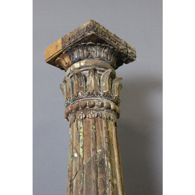 19th Century Carved Wooden Columns, Set of 2 For Sale - Image 10 of 15