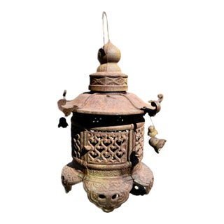 Japanese Iron Pagoda Lantern For Sale