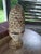 Striking antique cast iron pine cone finial with beautifully preserved layers of original white paint, rich oxidation, and...
