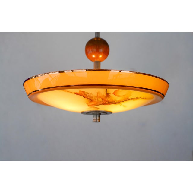 Scandinavian Art Deco Glass Pendant Light, 1930s For Sale - Image 14 of 15