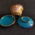 Vintage Chinese Yellow Cloisonné Enamel Floral "Three-Piece" Tea Bowl Set For Sale In Los Angeles - Image 6 of 6