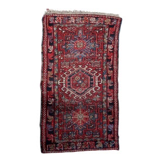 1910s, Handmade Antique Persian Karajeh Rug 2.1' X 3.7' For Sale