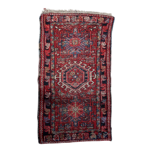 1910s, Handmade Antique Persian Karajeh Rug 2.1' X 3.7'