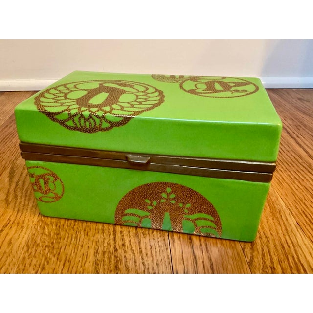 Metal Vintage Fabienne Jouvin Lidded Porcelain Dresser Box For Sale - Image 7 of 11