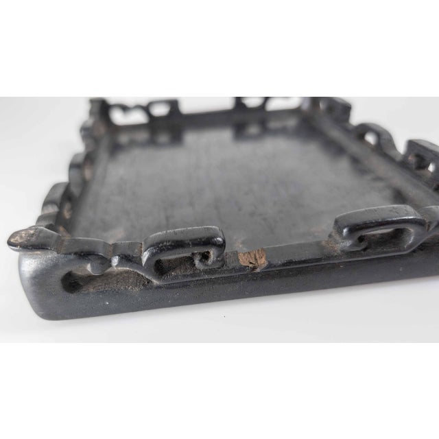 19th Century Chinese Carved Hardwood Display Stand Base in Hongmu or Zitan For Sale - Image 10 of 11