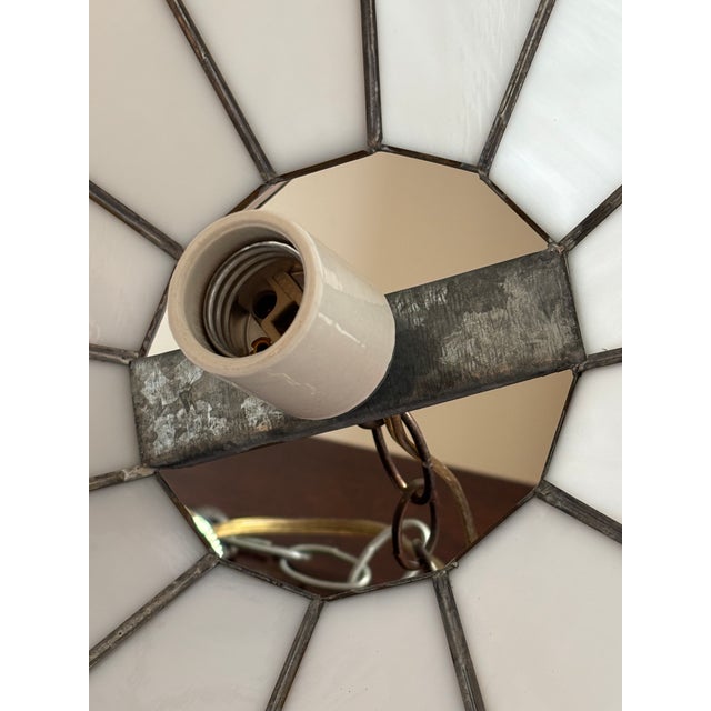 1970s Revival Slag Glass Pendant Light For Sale - Image 16 of 18